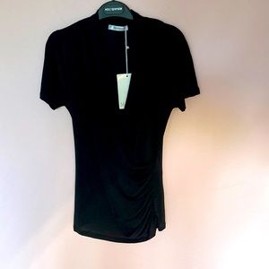 MAXMARA Stretch crepe wrap top sz med